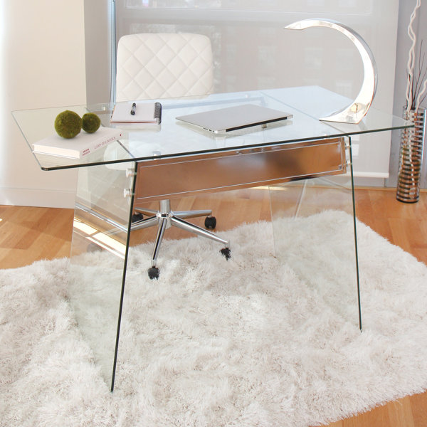 LumiSource Glacier Glass Desk & Reviews Wayfair.ca
